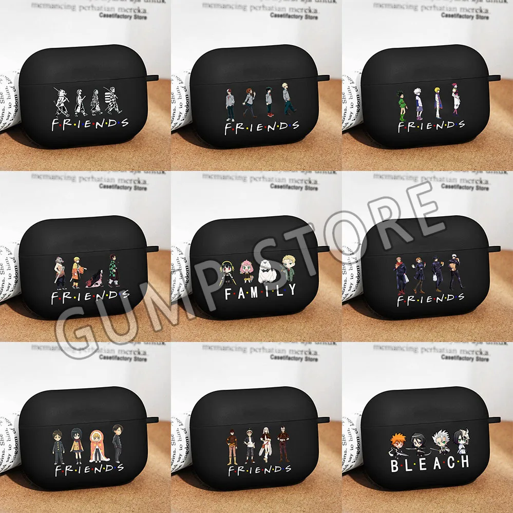 

Anime SPY×FAMILY HunterXHunter Case for Airpods Pro 3 2 1 Protective Bluetooth Earphone Cases Cartoon Black Airpod Cover