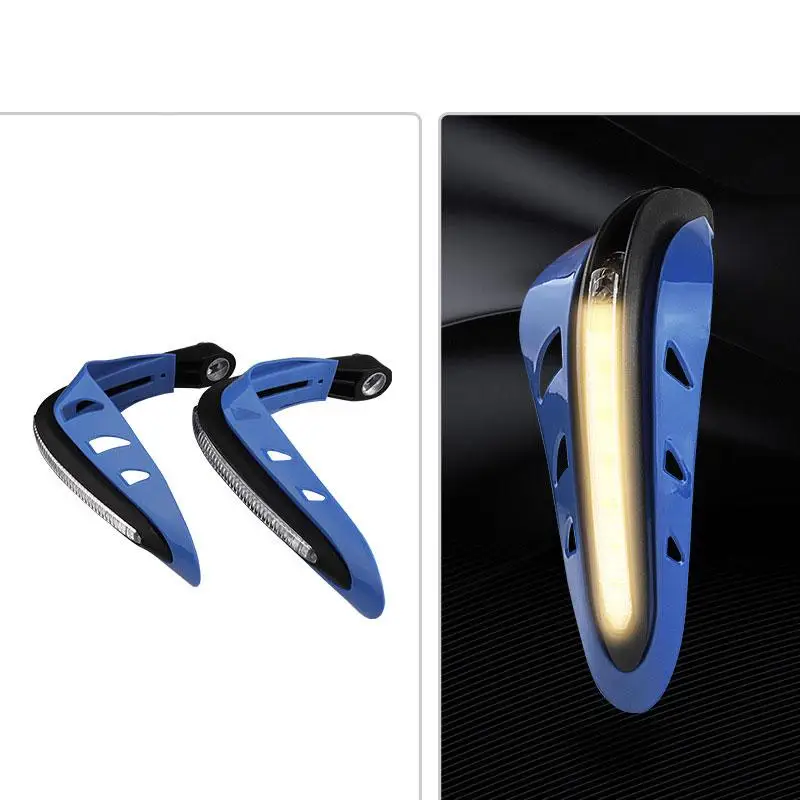 

1 Pair Motorcycle Hand Guards With Led Lights Front Handle Windshield Rainproof Guard Hand Protector Turn Signal Indicators