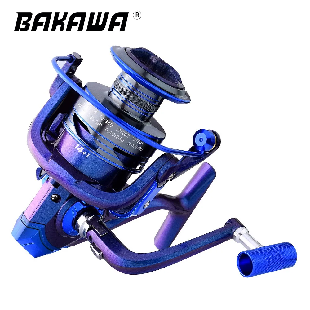 

Катушка для спиннинга BAKAWA, 5,2: 1, максимальная нагрузка 8 кг, 5 шарикоподшипников, для ловли карпа, алюминиевая катушка 2000-7000, Спиннинг для морской рыбалки