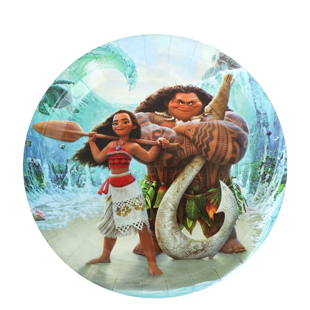 Девичье украшение для дня рождения Disney Moana набор одноразовой посуды бумажные