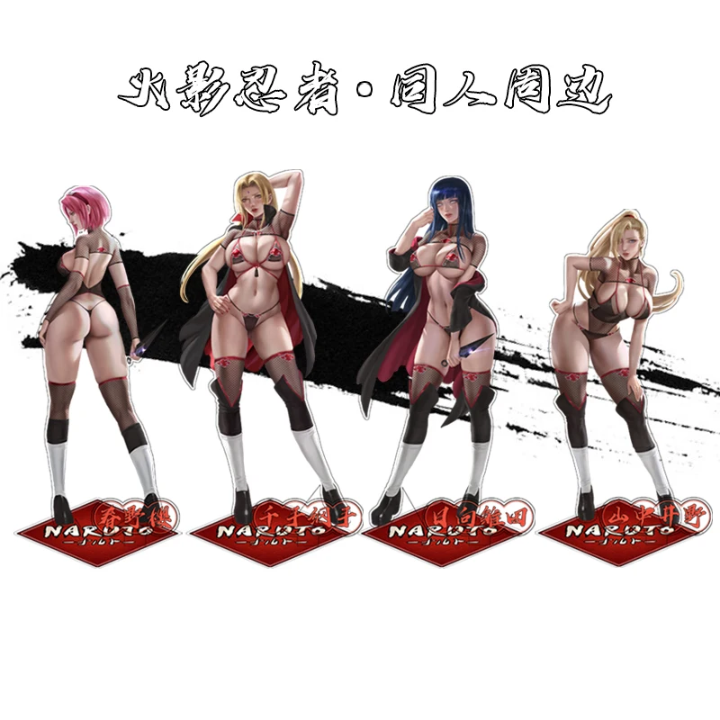 

13CM Anime NARUTO Tsunade Haruno Sakura Hyuga Hinata Yamanaka Ino Sexy figure Acrylic Sign Standing Plates Model toys Gifts
