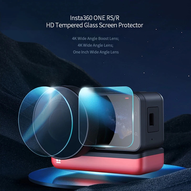 

Protective Film For Insta360 One RS/R Camera Tempered Film Host 4K Wide-angle Enhanced one-inch Wide-angle Lens Tempered Glass