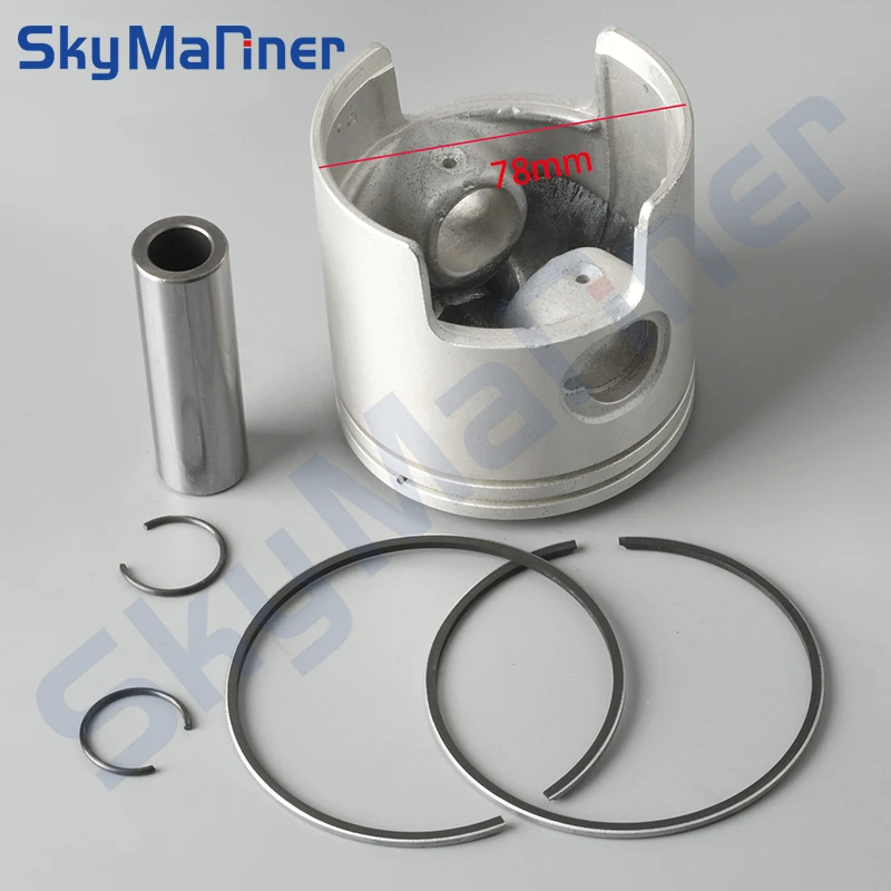 6F5-11631-00 Комплект поршней 78 мм для 2-тактных подвесных двигателей Yamaha 40HP 40G 40J 6F6-11631-00