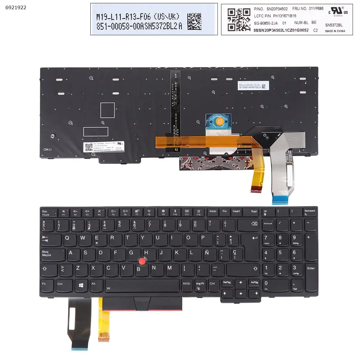 

Клавиатура для ноутбука IBM Thinkpad E580 L580 E585 E590 P52 P72 T590 L590
