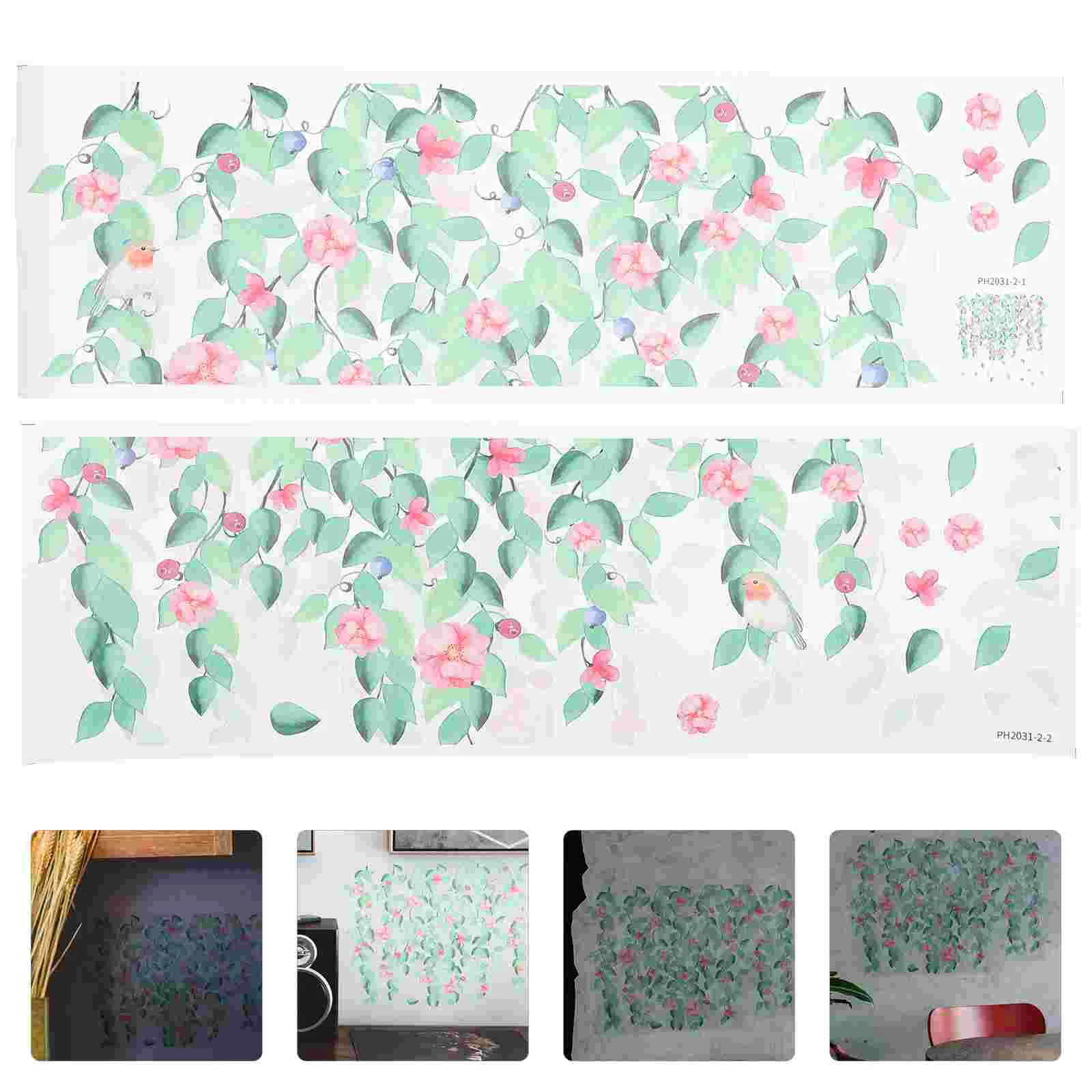 

Wall Decals Stickers Leaves Decal Wallpaper Room Decor Stickergirls Teen Leaf Mural Window Floral Background Flower Stickpeel