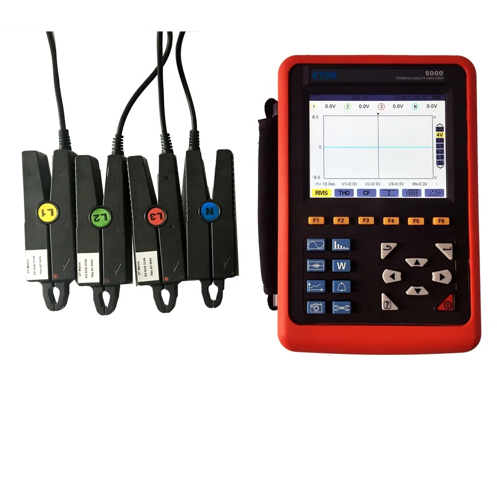 

ETCR5000 Power Quality Analyzer Power Analyzer Tester with ETCR008B Sharp Nose pliers Current Sensor Power Quality Monitor