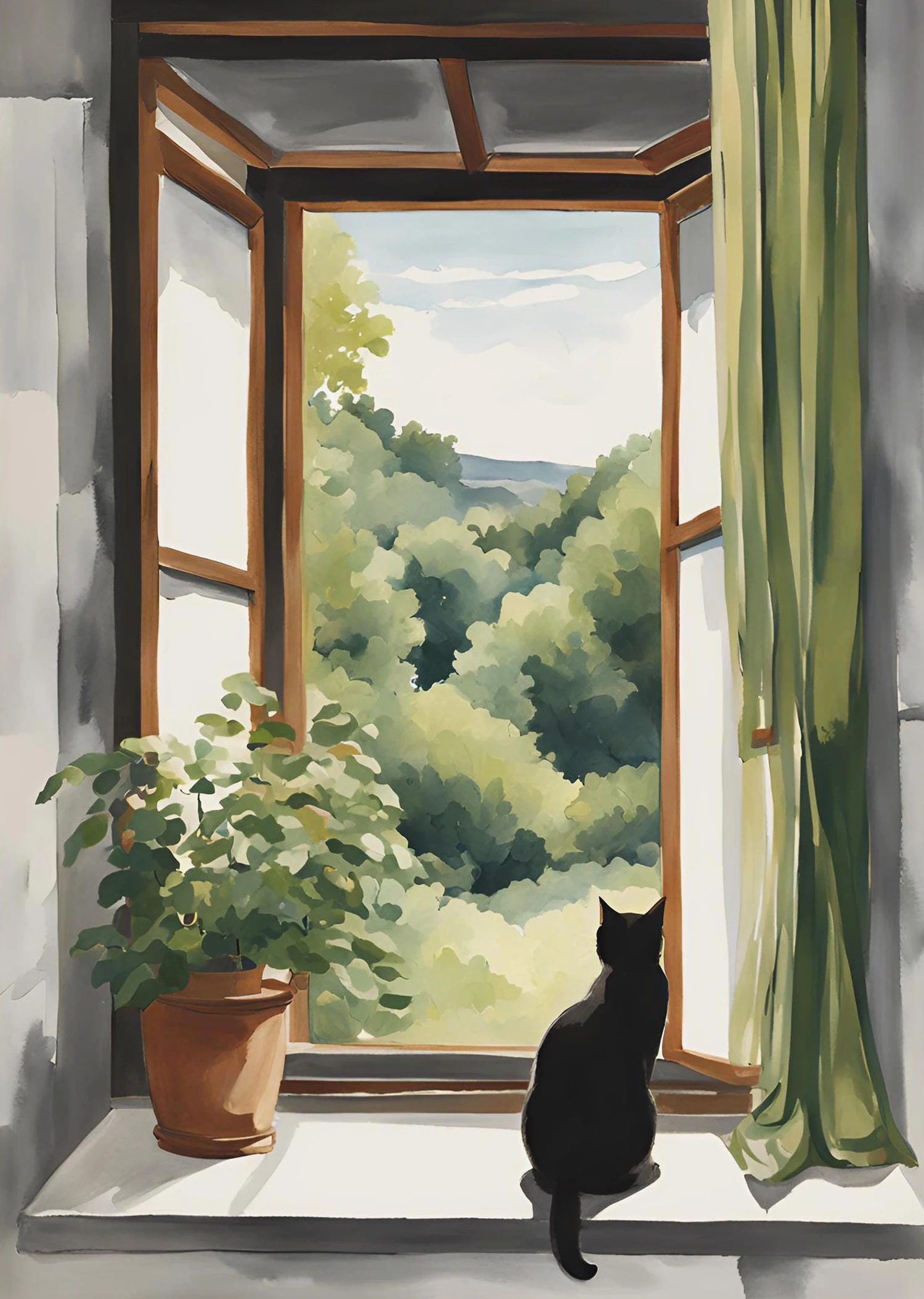 

Абстрактный черный кот печать на холсте