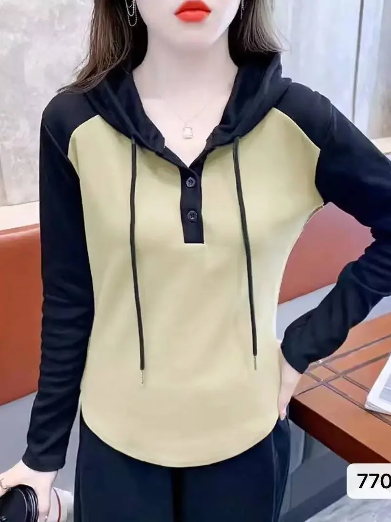 2023 новый дизайн женская укороченная толстовка с капюшоном весенне-осенняя