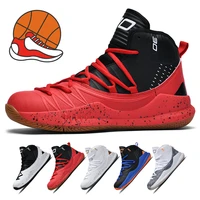 summer mens red basketball shoes lightweight breathable non slip basketball training shoes junior outdoor sports shoes