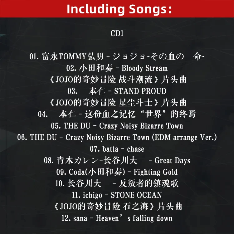 Музыкальный CD-диск с аниме Невероятные приключения Джоджо