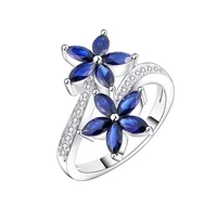 gz zongfa high quality style flower shaped sapphire fashion jewelry 925 sterling silver women ring