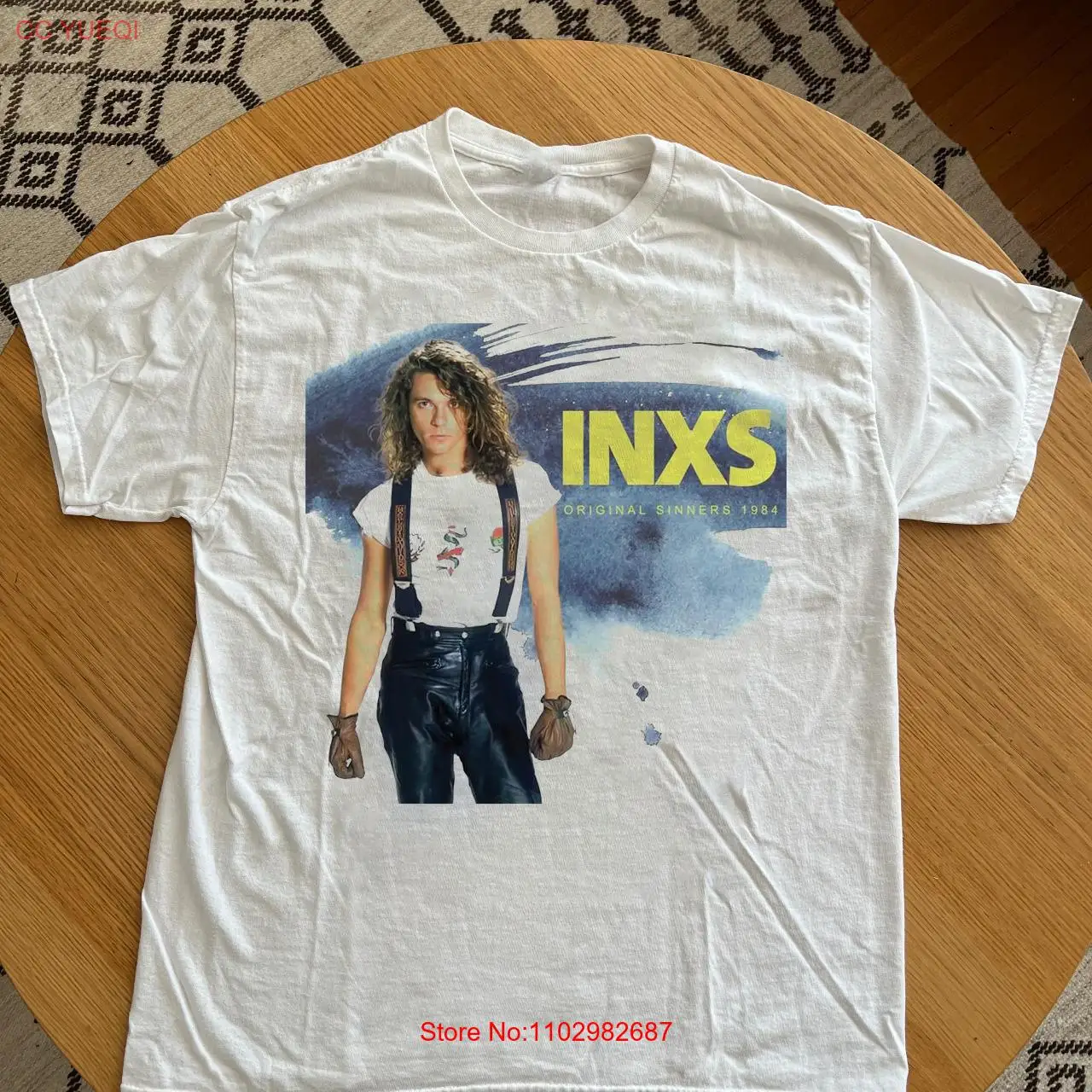 Белая хлопковая футболка унисекс для альбома INXS Band Ori ginal Sinners