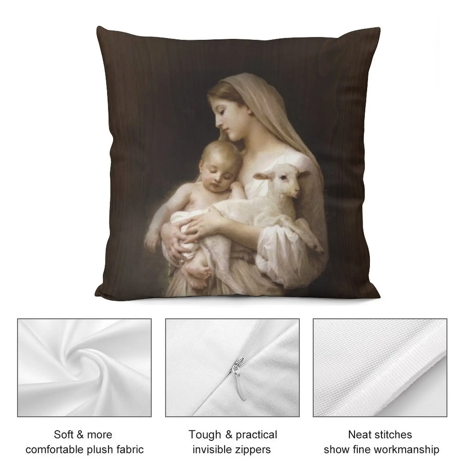 Мама с ребенком и овечьей кожей родная христианская женщина коричневый