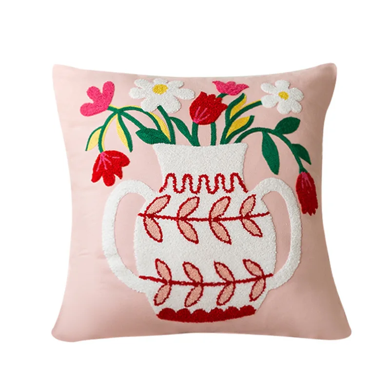 

Новинка, Стильная Мягкая Наволочка из 100% хлопка с вышивкой, семейное постельное белье, подушка для дивана, подушка для поясницы 45x45 см