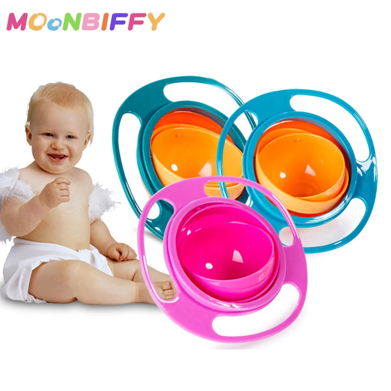 

Baby Gyro Bowl 360 Graden Rotatie Morsbestendig Gyroscopische Schaal Met Deksel Speelgoed Servies Voeden Gerechten Voor