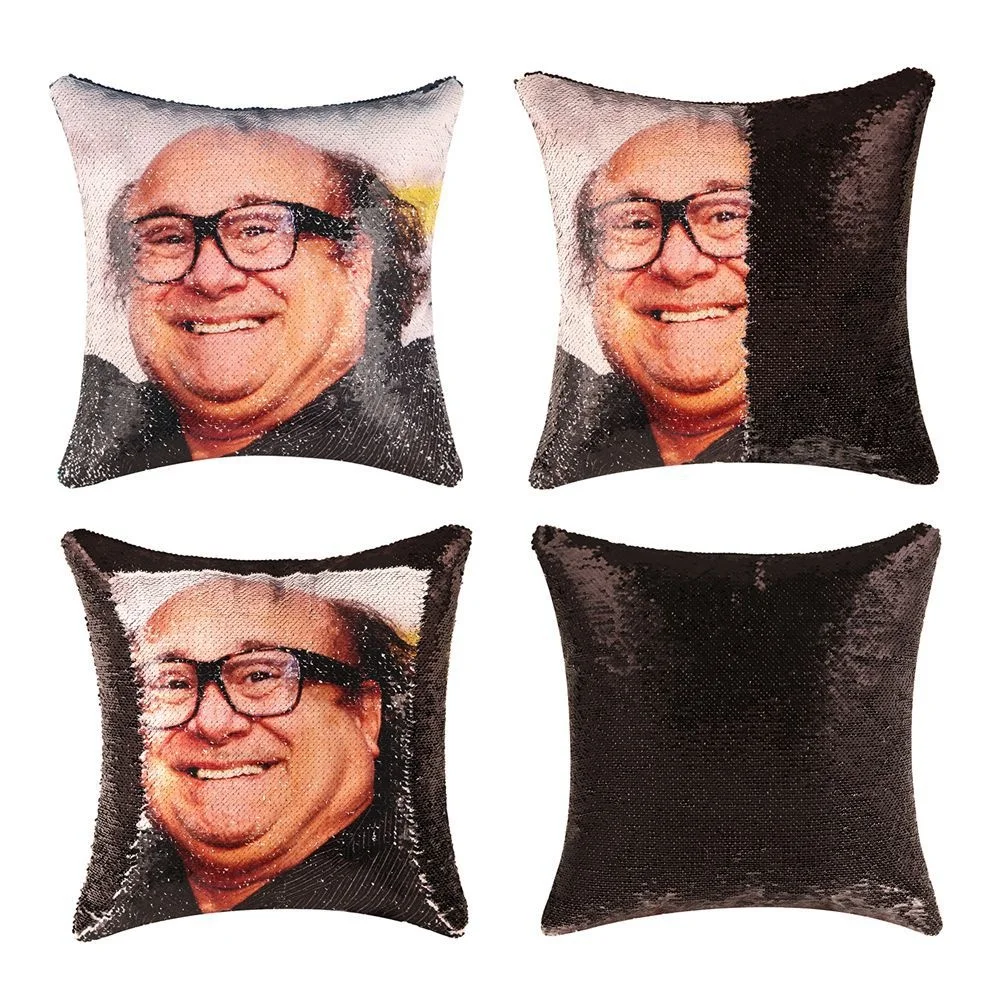

Danny Devito Sequins Throw Pillow Cover Cushion Cover New Home Supplies Mermaid Throw Pillow Cover