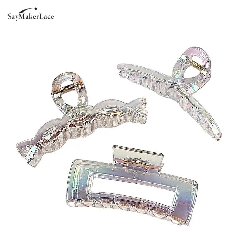 

Elegant Hair Claws Transparent Plastic Hair Claw Dream Colorful Simplicity Hair Clips Headband Hair Pins Fashion Hair Accessorie