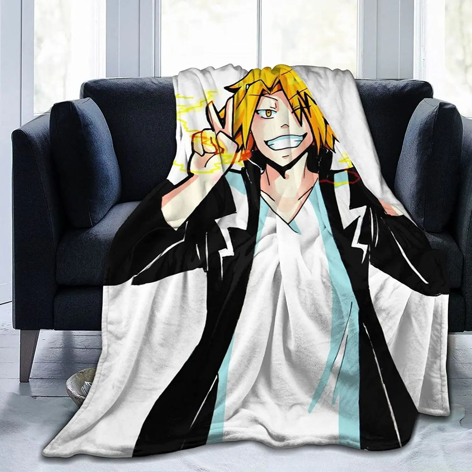 

Denki Kaminari- Soft Flannel Blanket Lightweight Fleece Blanket Air Conditioner is Suitable for Bedroom Living Room Sofa