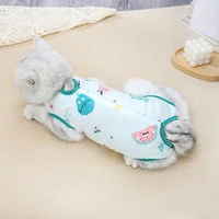cat recovery suit jumpsuit care pet kitten anti lick wound summer thin cat vest weaning bottoming shirt pet supplies
