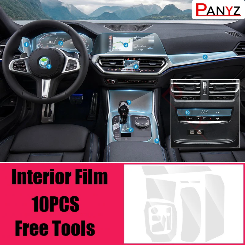 

Наклейка на внутреннюю консоль автомобиля, прозрачная наклейка для BMW серии 3