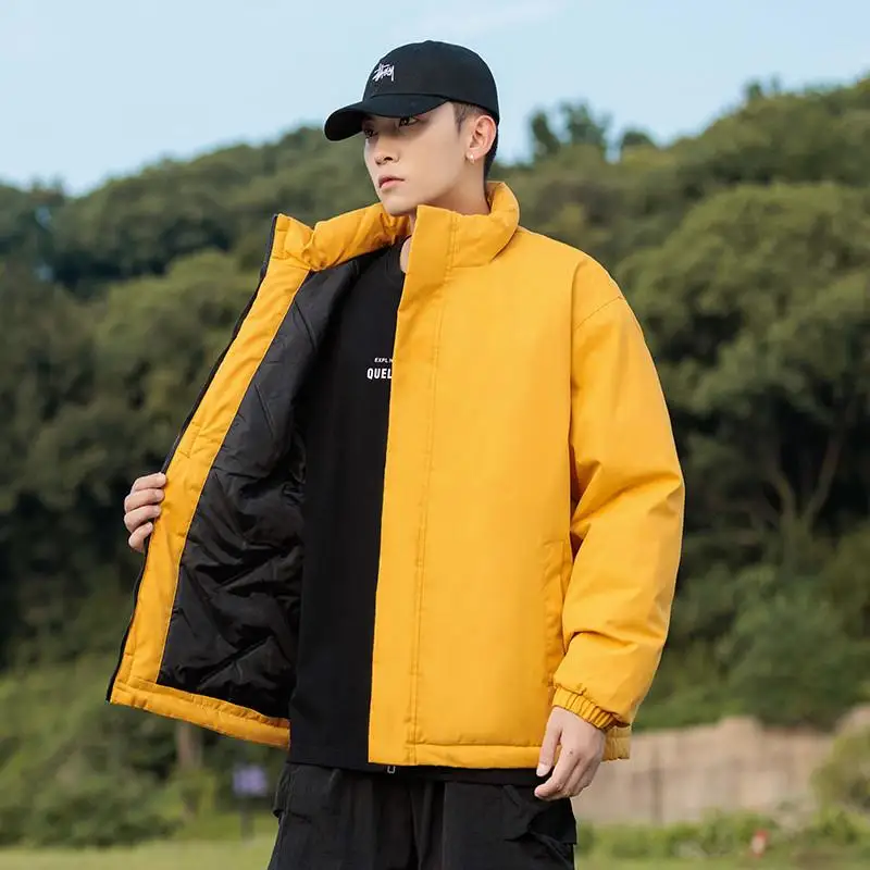 Diyu Dragon 2024 Winter Solid Thickened Plus size Cotton-padded jacket Couple look Loose Cotton-Padded Jacket Stand Collar Fa... |