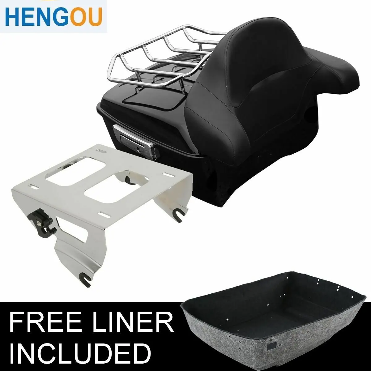 

Motorcycle King Pack Trunk Backrest Solo Mount Rack For Harley Tour Pack Touring Electra Glide Road King Road Glide 2014-2020