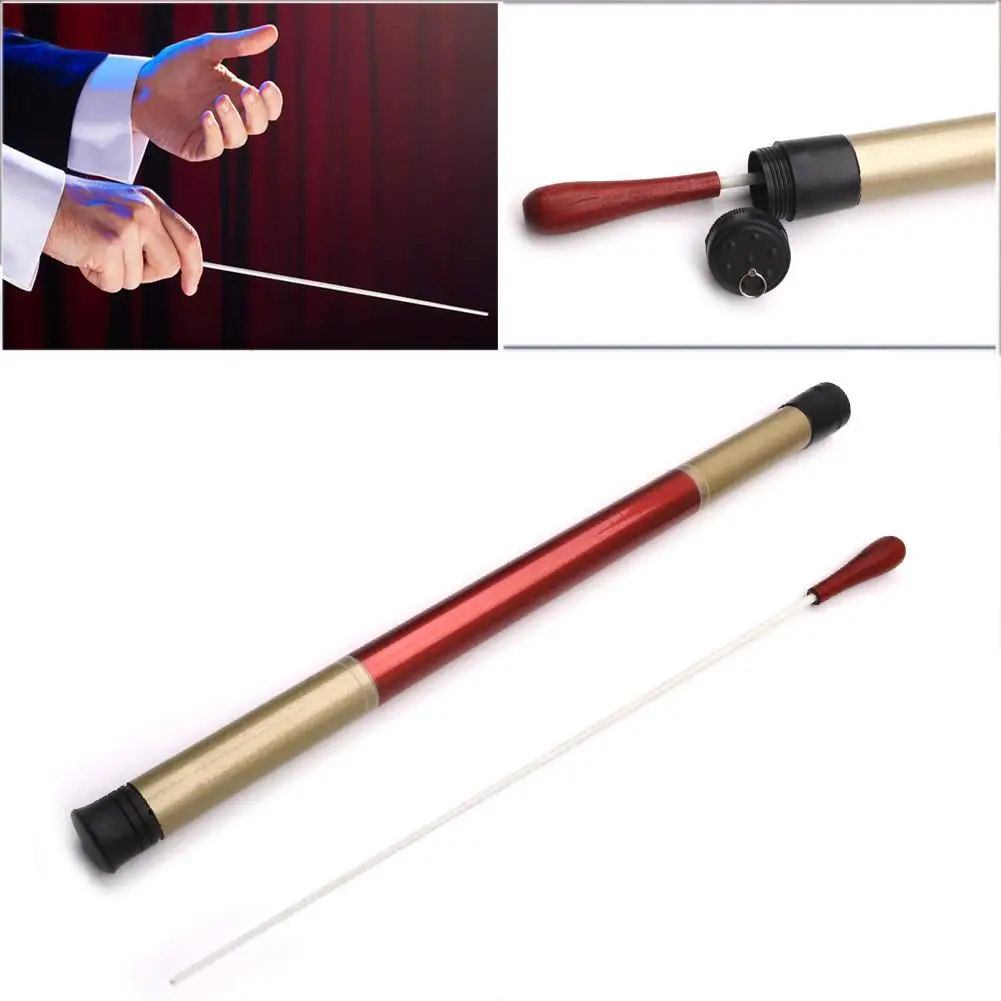 

Music Conductor Wooden Baton Band Director Stick Rhythm Music Wand Orchestra Concert Conducting Rosewood Handle With Tube