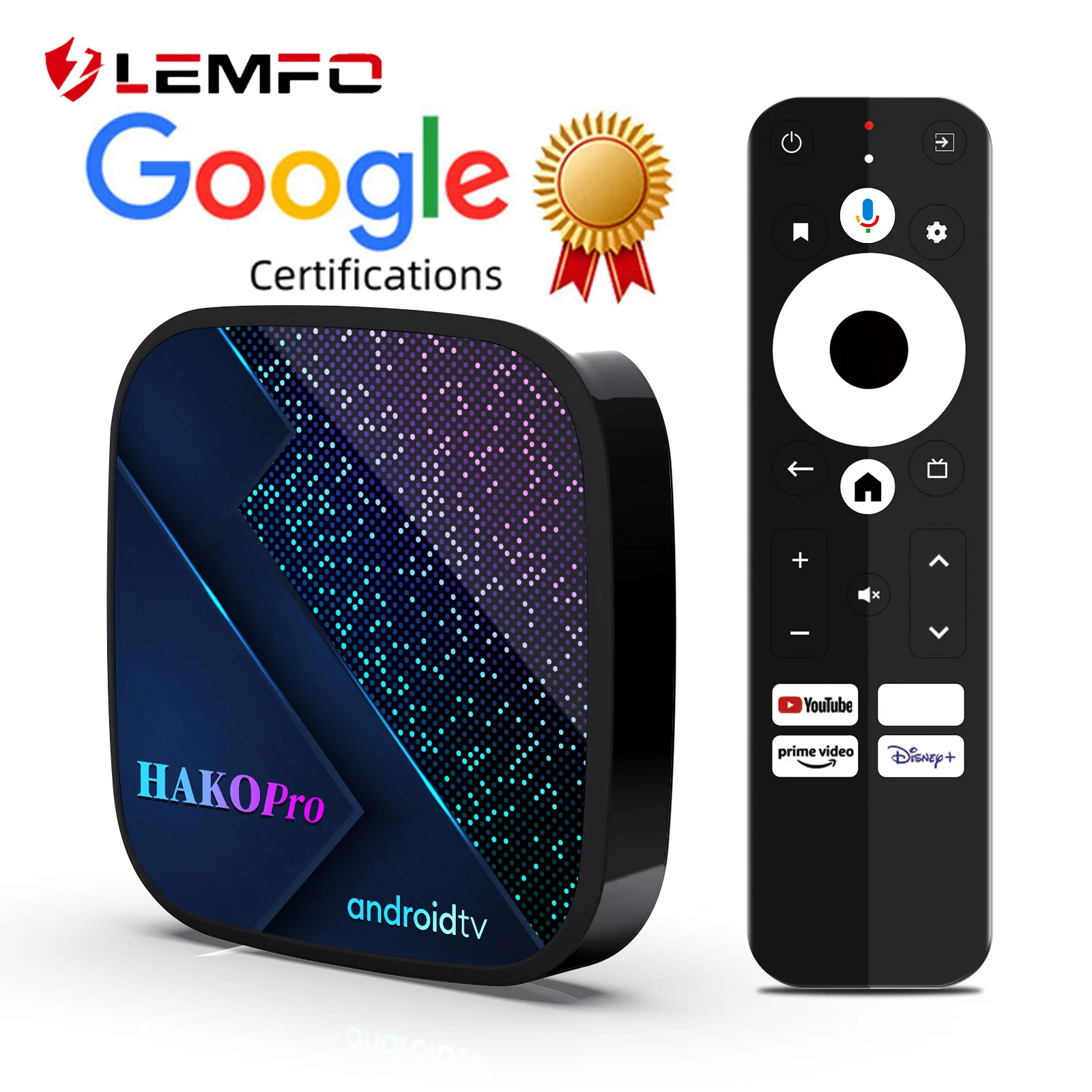 

LEMFO android tv box Android 11 Google Certification HAKOPro Amlogic S905Y4 4GB 64GB set-top Box Dual Wifi 4K Media Player Dolby