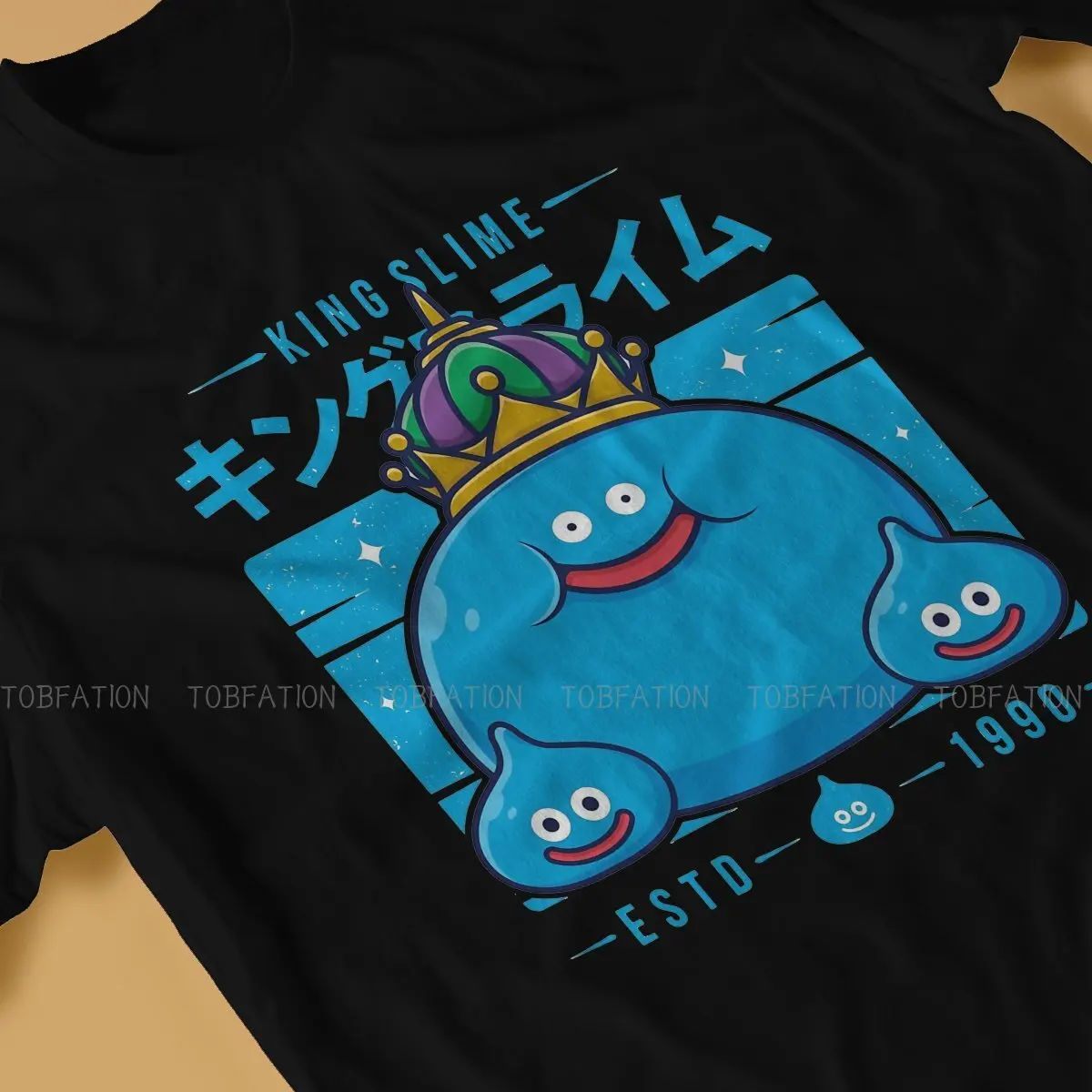 Футболка King Slime Dragon Quest Мужская оверсайз винтажная тенниска с круглым вырезом