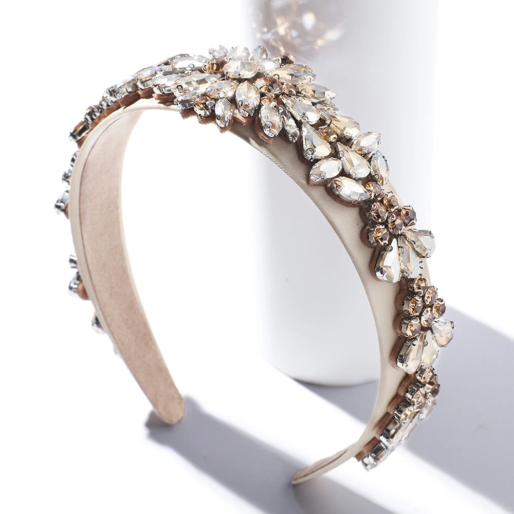 

ArtiLady Fashion Wide Crystal Hairbands For Women Flower Rhinestone Jewelry Baroque Headband Hair Accessories Party Headwear