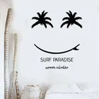 Виниловая доска для серфинга, Виниловая наклейка на стену, доска для серфинга, пальмовый лист, пляж, путешествия, праздничный дом, наклейка для домашнего декора Gift YD20