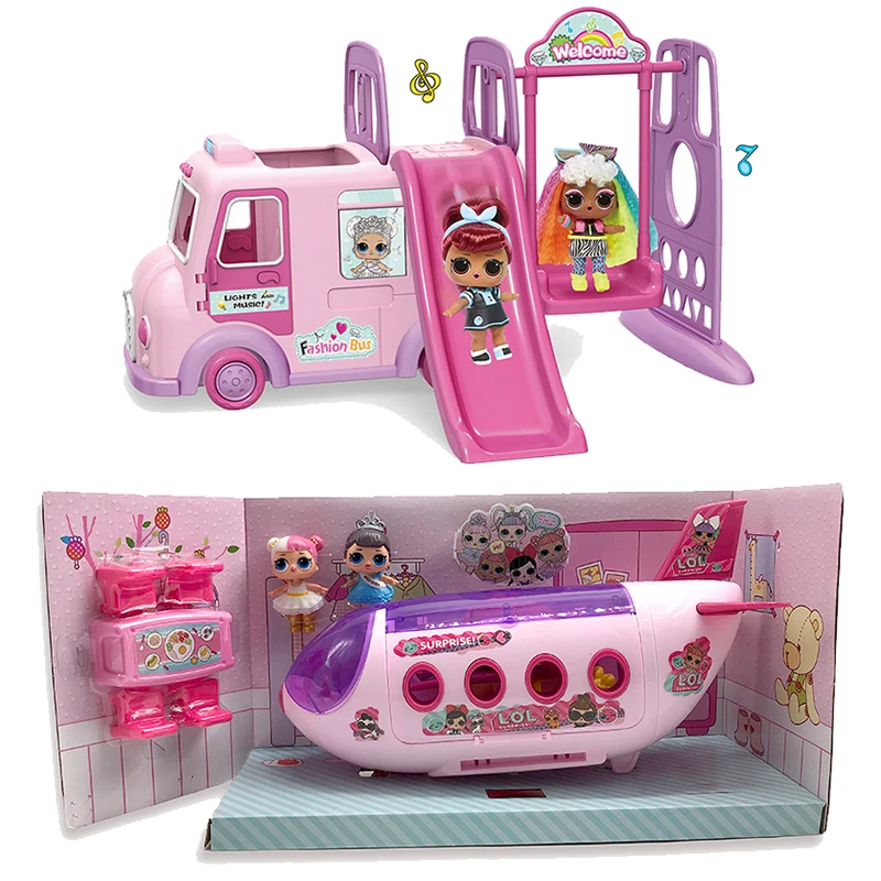 

Original LOL Surprise House OMG Doll's Giant Toys Plane Pets Decoration Model Toy Bus Accessories Birthday Gifts for Boys Girls