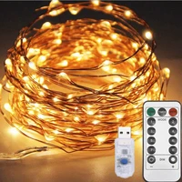 20m 10m light usb operated remote led copper wire fairy string lights christmas outdoor led garland christmas decoration
