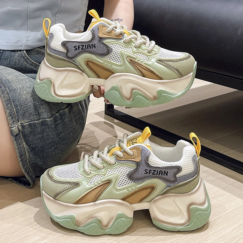 Кроссовки женские на платформе Повседневная Уличная обувь дизайнерские дышащие