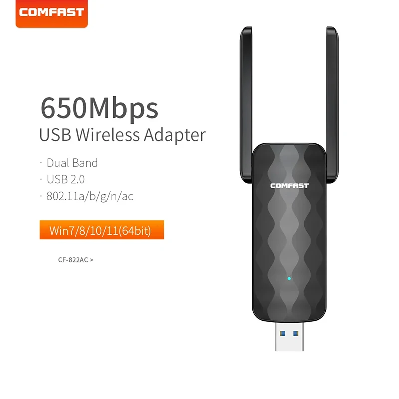 USB Wi-Fi адаптер 650 Мбит/с 2 4 ГГц + 5