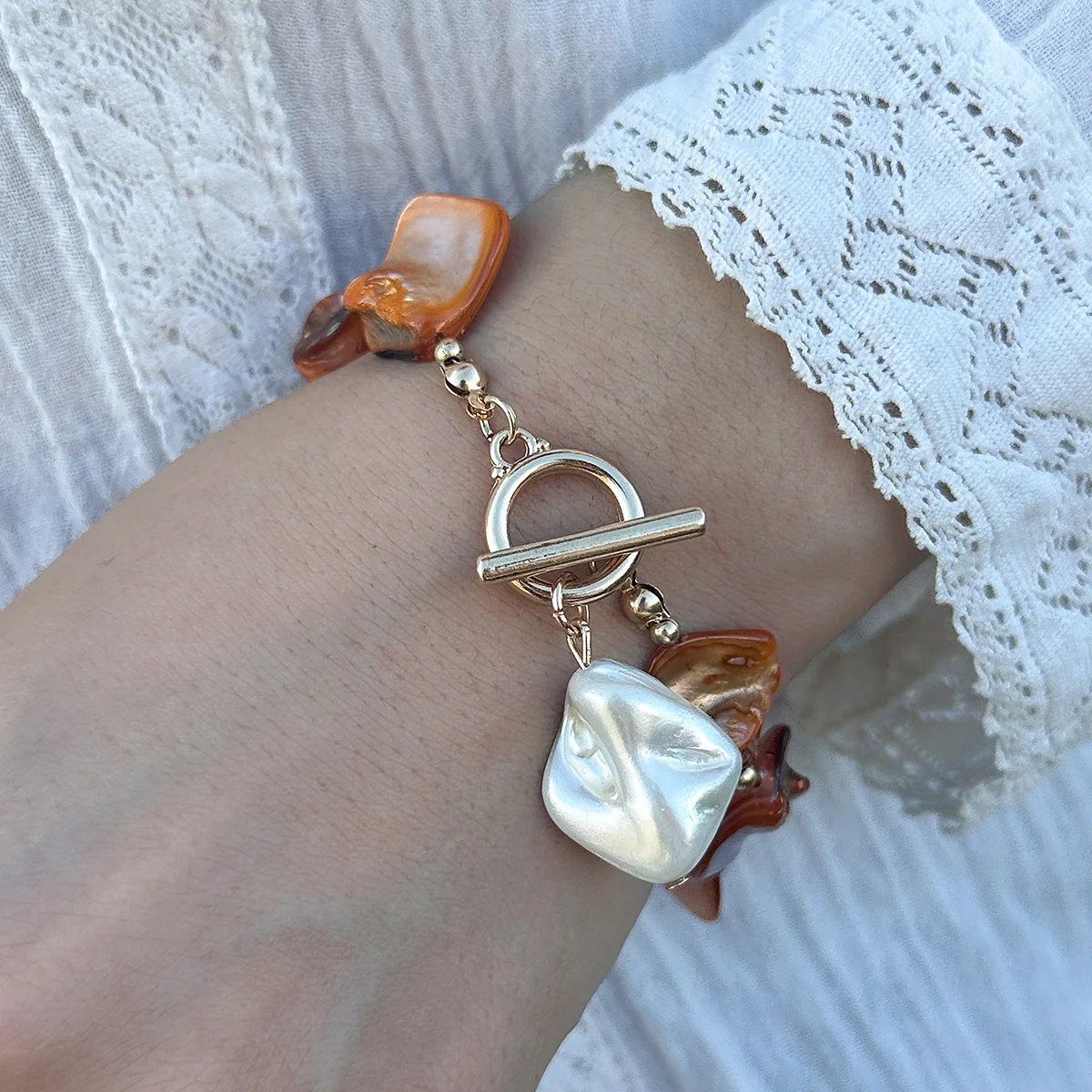 Бусины-ракушки женские Асимметричные в стиле Бохо