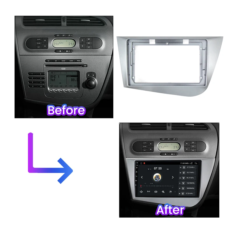2 Din радиоприемник для Seat Leon 2005-2012 с левым и правым приводом комплект монтажа