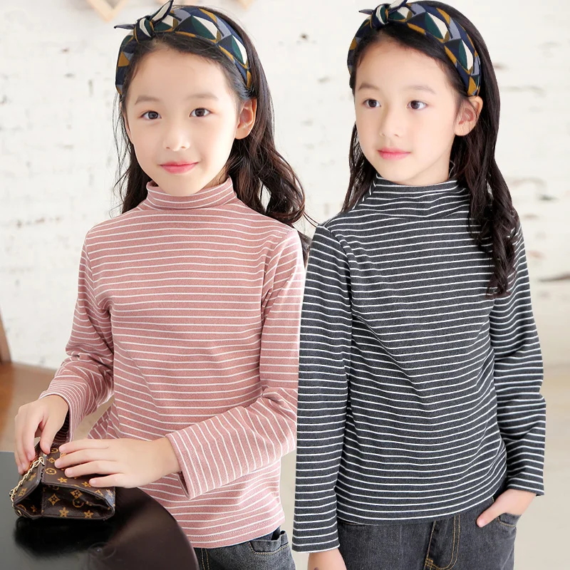 

Render unlined upper garment of the girls in the spring and autumn half turtleneck children to female treasure pile thickening