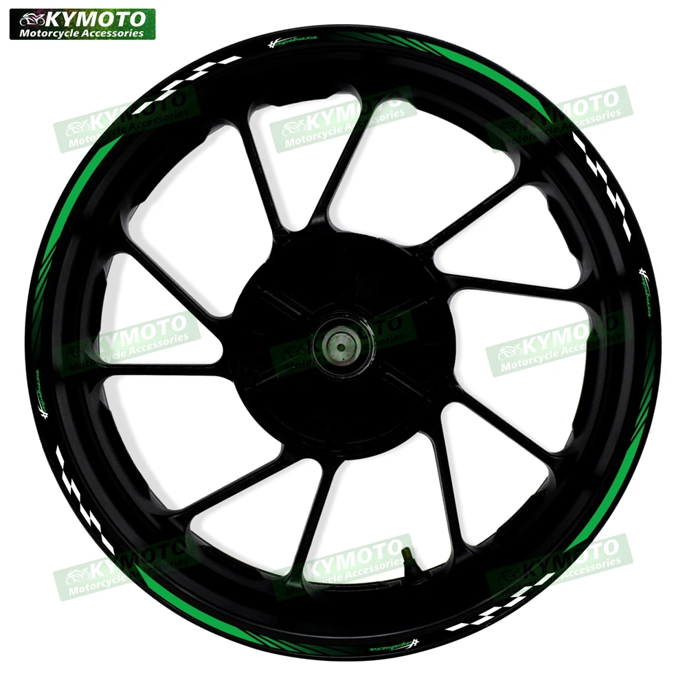 Фото Аксессуары для мотоциклов HAYABUSA GSX1300 R GSX-1300, 17-дюймовые наклейки на передние и задние колеса, модифицированные ступицы, светоотражающие наклейки №5