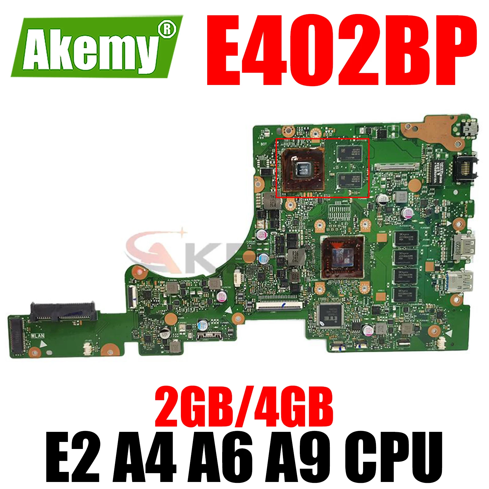 

Original E402BP Laptop Motherboard with VGPU AMD E2 A4 A6 A9 CPU 4G RAM for ASUS E402BP E402B Notebook Motherboard MainBoard