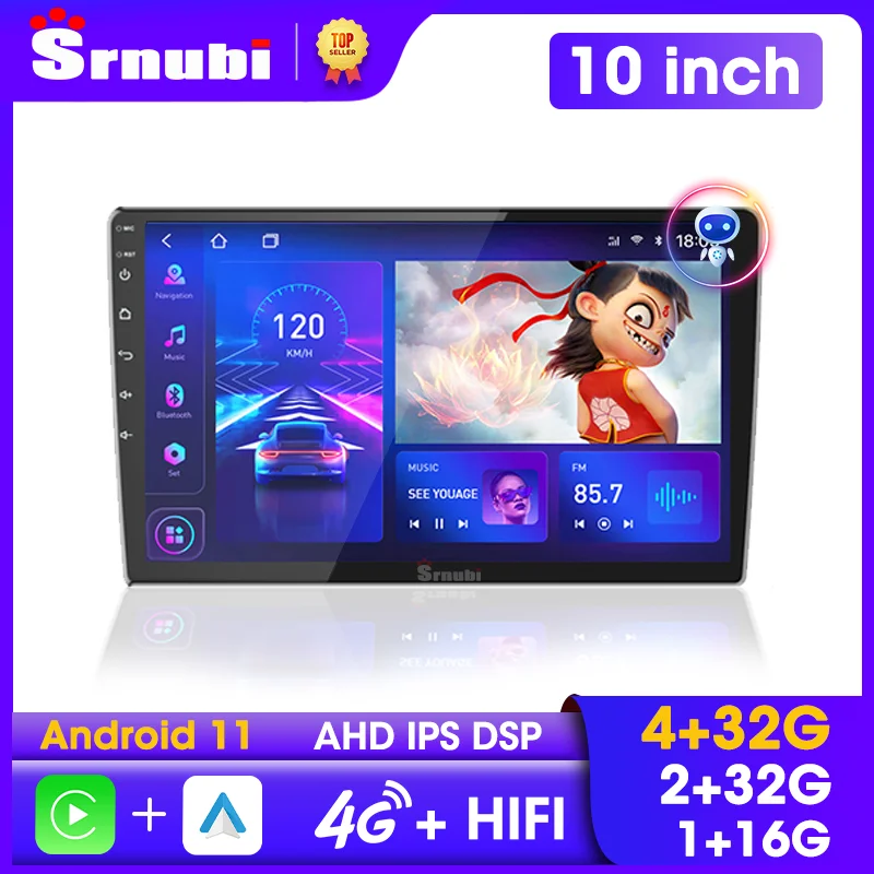 Srnubi Android 11 2 din 9/10 дюймовый автомобильный радиоприемник мультимедийный видеоплеер навигация GPS стерео головное устройство для Nissan Kia Honda Toyota
