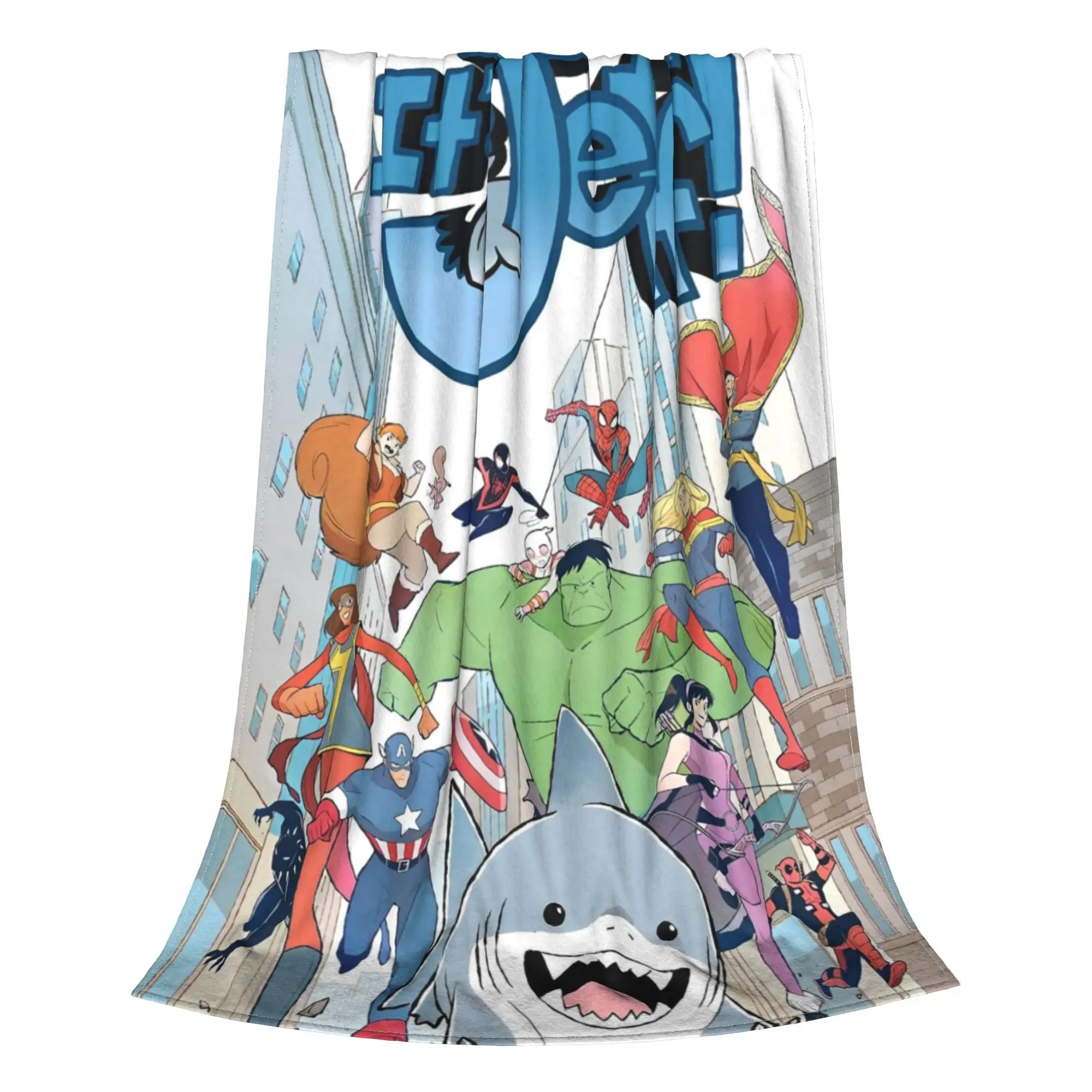 Marvel-Rivals Jeff the Land Shark одеяла фланелевый текстильный декор ПВП видеоигры