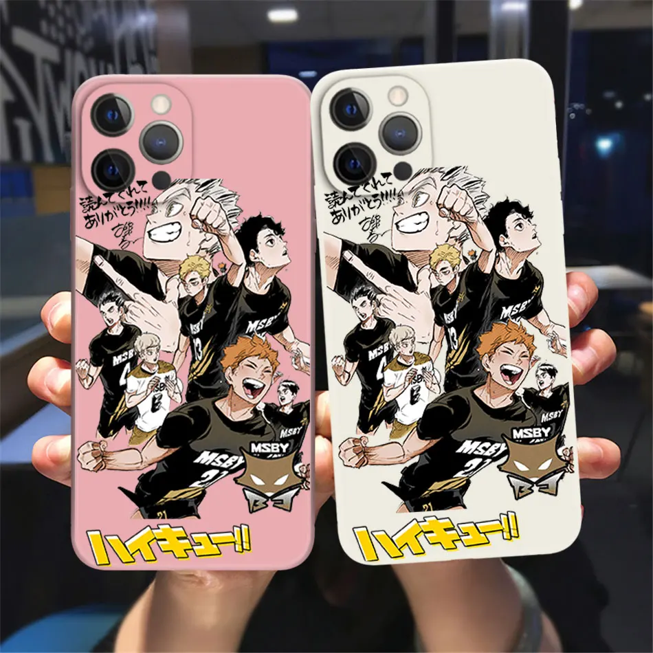 

Japanese Animation Volleyball Junior Silicone Case iPhone 11 12 13 14 Pro Max X XR XS MAX 8 7 Plus Color all inclusive soft case