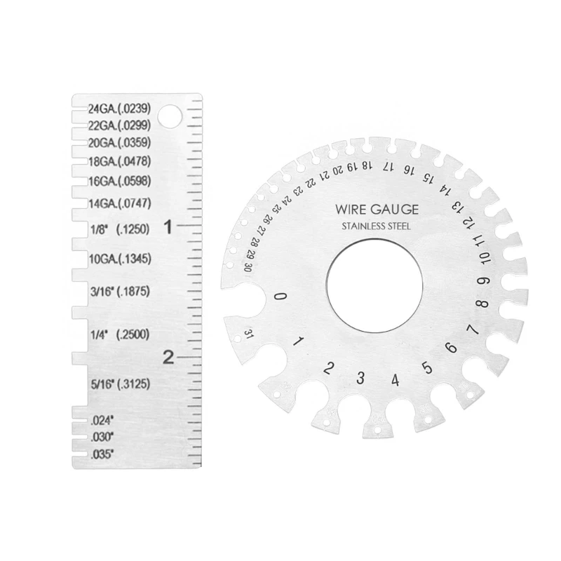 

Round Wire Gauge Diameter Gage Portable Mini Size Stainless Steel Measurer Tool