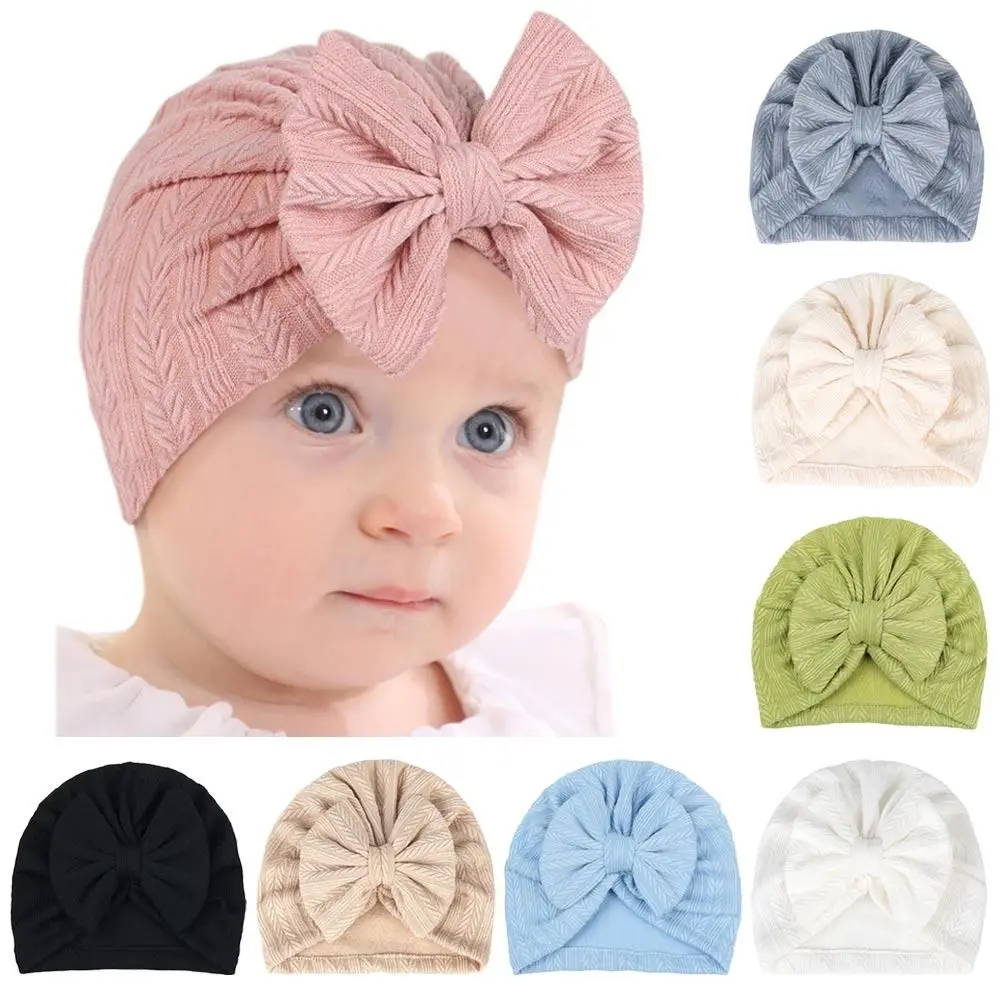 

Fashion Toddler Soft Big Bow Headwraps Turban Cap Kids Headwraps Baby Hat