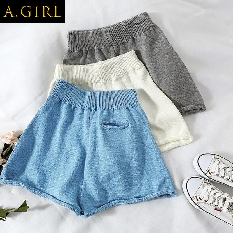 

A GIRLS Shorts Women All Match Solid Popular Simple College High Waist Popular Lovely Female Trendy Elegant Soft Streetwear Ulz