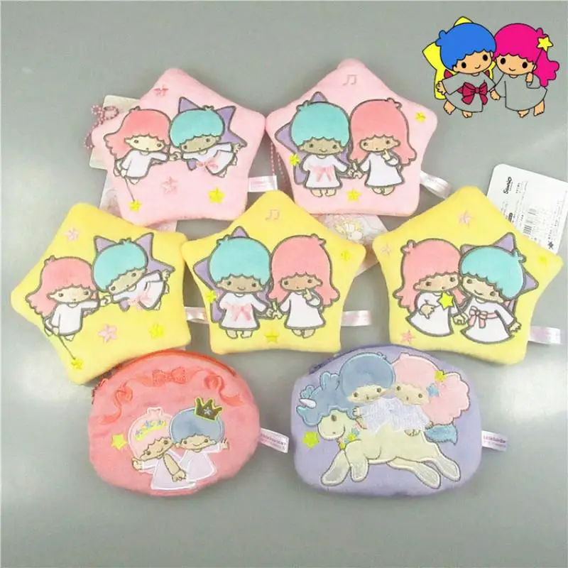 

Kawaii Sanrio Anime Series Various Littletwinstars Cartoon Mini Coin Purse Card Holder Plush Doll Pendant Baby Boy Girl Gift