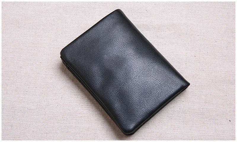Fashion luxury Real leather men and women short hit color buckle handmade small wallet soft leather small fresh everyday wallet