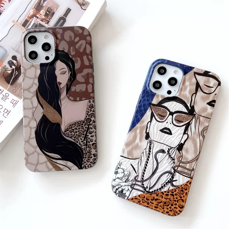 

Trendy Cool Personality Leopard Print Girl Phone Case For iPhone 13 Pro Max 13 Pro 7 8 Plus 13 mini 12 11 Pro Max X Xs Max XR