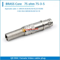 75ohm bnc female connector welding free monitoring camera q9 copper core 75 3 5 video cable plug rg58 rg142 rg223 rg400 rg5 rg6